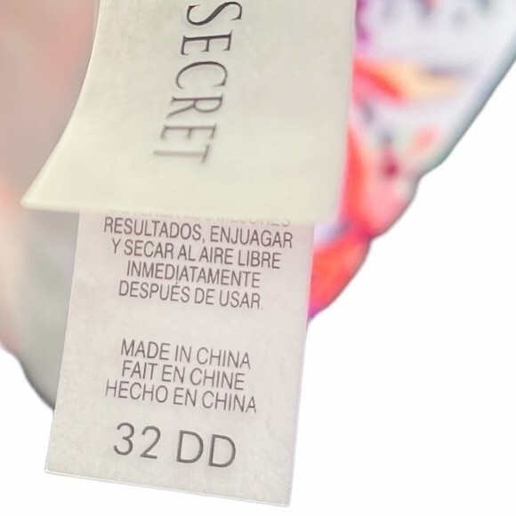 Victoria’s Secret Swim Bombshell Bikini Top Bright Floral Multicolor Size 32DD - Picture 6 of 9